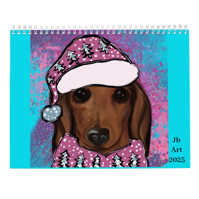 Calendrier Dachshund rouge  (Dos)