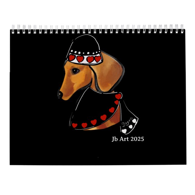 Calendrier Dachshund rouge  (Dos)