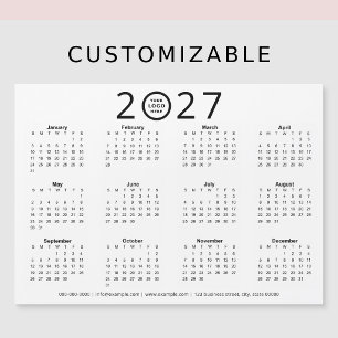Calendrier d'affaires à logo personnalisé Noir Bla