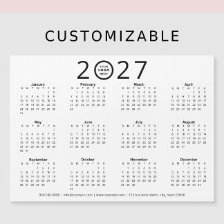 Calendrier d'affaires à logo personnalisé Noir Bla