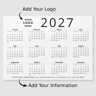 Calendrier d'affaires à logo personnalisé Noir Bla