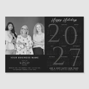 Calendrier d'affaires photo logo aimant noir 2027