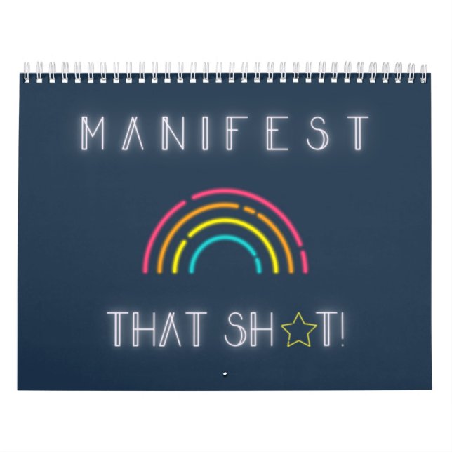 Calendrier d'affirmation moderne Neon Rainbow (Protection)