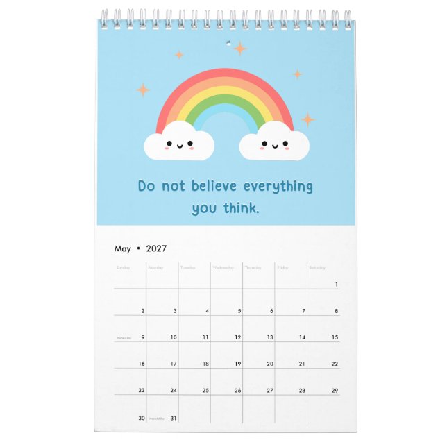 Calendrier d'affirmations positives motivationnell (Mai 2027)