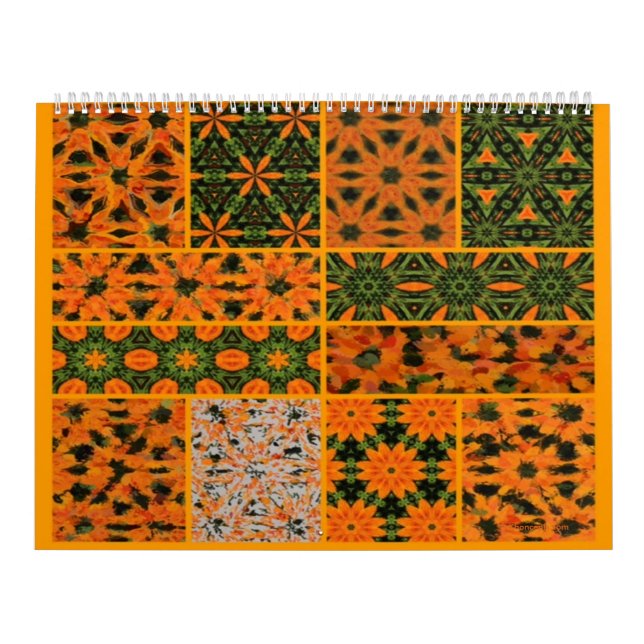Calendrier Dahlia vert et orange (Protection)