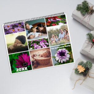 Calendrier Daisy mauve magenta photo grands-parents Calendrie