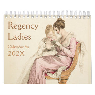 Calendrier Dames de la Régence Vintage Fans de Jane Austen