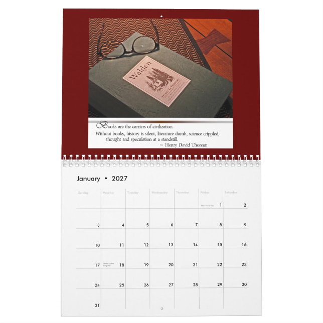 Calendrier d'amoureux des livres (Jan 2027)