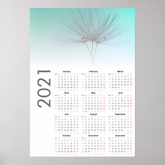Calendrier Dandelion clocks Poster 2021