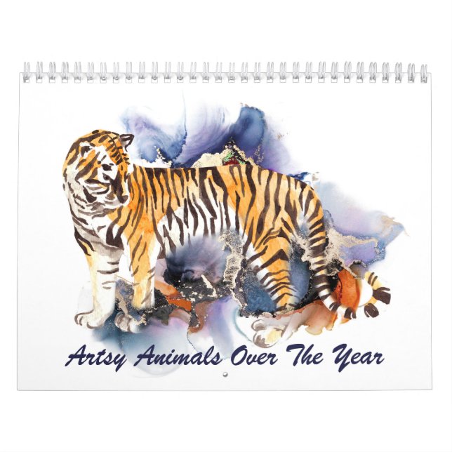 Calendrier d'animaux artistiques à l'aquarelle et  (Protection)