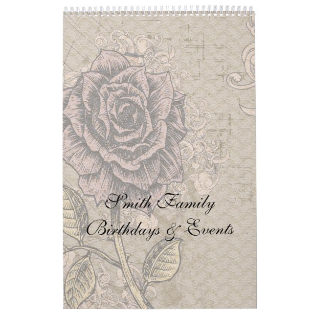 Calendrier d'anniversaire néerlandais Fleurs Vinta (Protection)