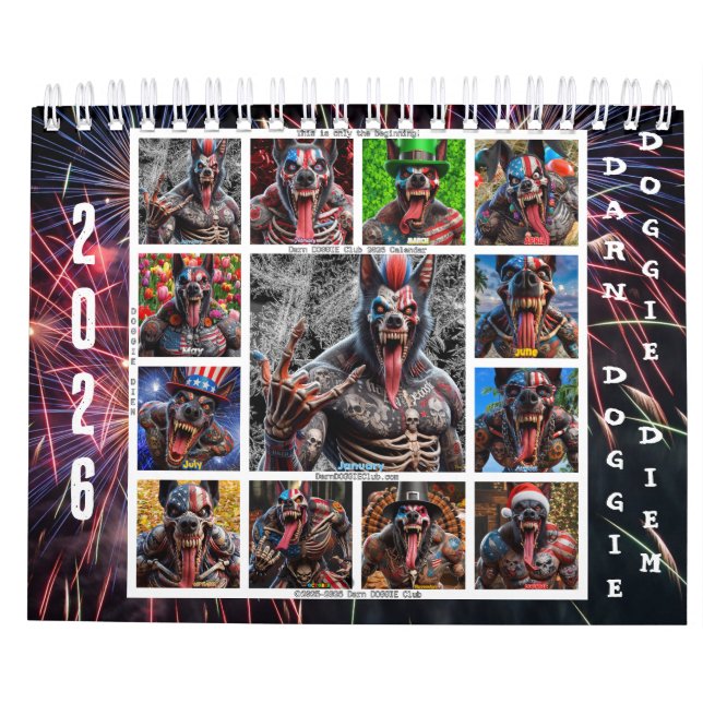 Calendrier DarnDOGGIEClub 2026 Calendar (Dos)