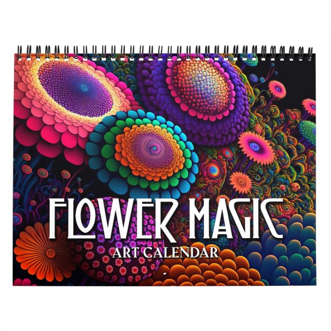 Calendrier d'art 2026 Fleur Magique Stylisée (Protection)