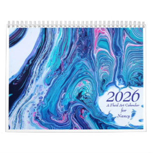 Calendrier d'art abstrait fluide 2026