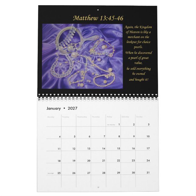 Calendrier d'art chrétien biblique (Jan 2027)