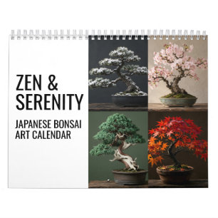 Calendrier d'art d'arbre en pot japonais