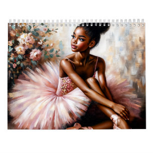 Calendrier d'art de ballet de ballerines noires