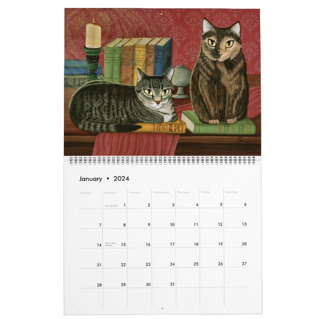 année du chat. calendrier mural pour 2023 avec de jolis chats de