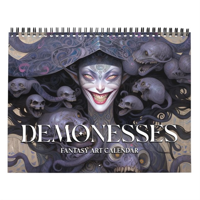 Calendrier d'art de fantasy sombre des démonesses  (Protection)