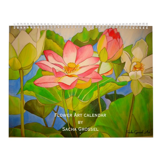 Calendrier d'art de fleur par art de Sacha Grossel (Protection)