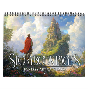 Calendrier d'art fantastique de pages de livre de 