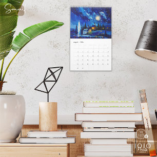 Calendrier d'art impasto coloré
