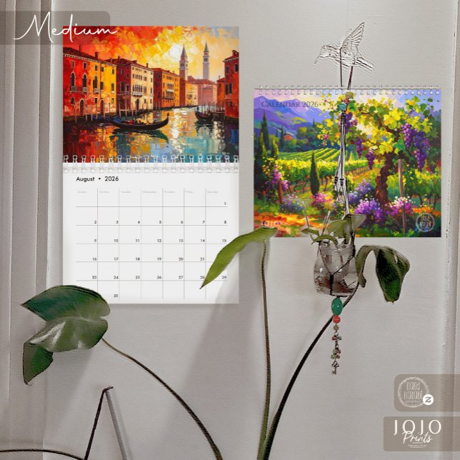 Calendrier d'art Impasto vibrant 2026 (Vibrant Impasto Art Calendar 2026-Medium)