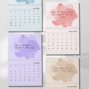 Calendrier d'art inspirant aux pastels doux 2026