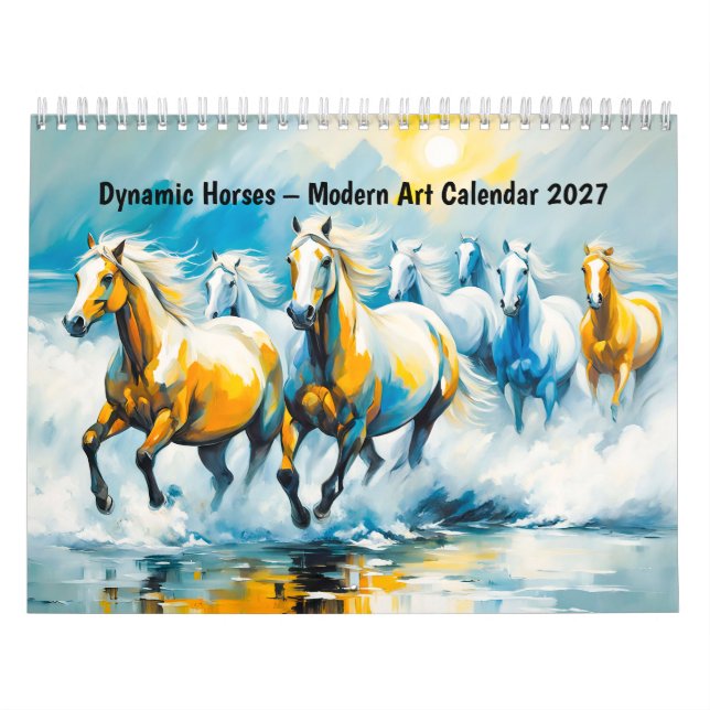 Calendrier d'art moderne - Chevaux Dynamiques (Protection)