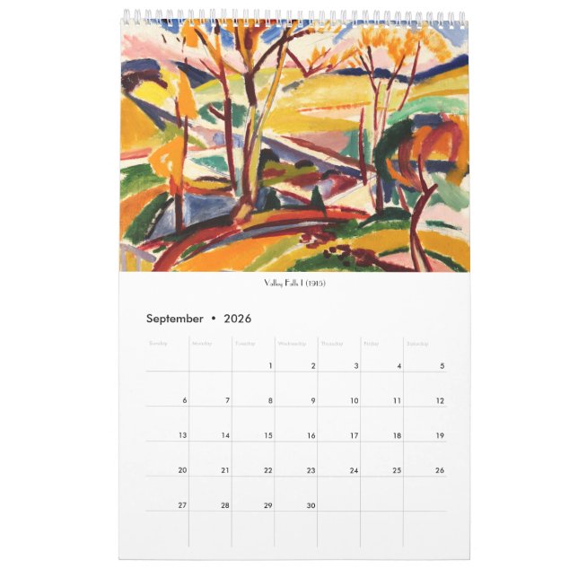 Calendrier d'art moderniste vintage Henry Lyman Sa (Sep 2026)