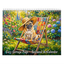 Calendrier d'art saisonnier de cottages cosy avec
