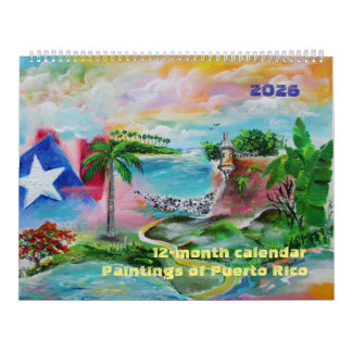 Calendrier de 12 mois 2026 Porto Rico