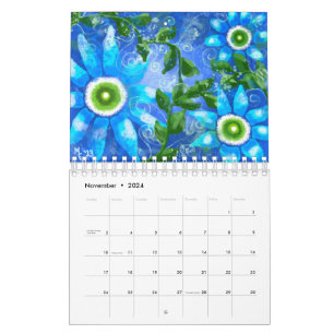 Calendrier de 12 mois de l'art Abstrait floral lun