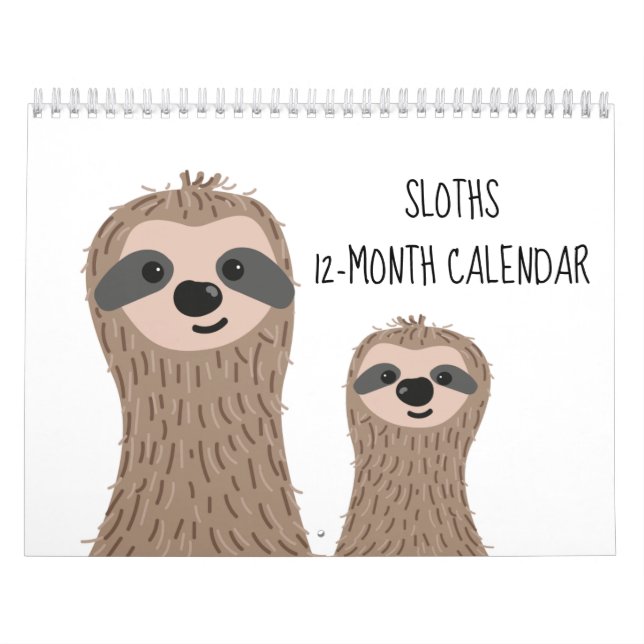 Calendrier de 12 mois de paresseux Photographies d (Protection)