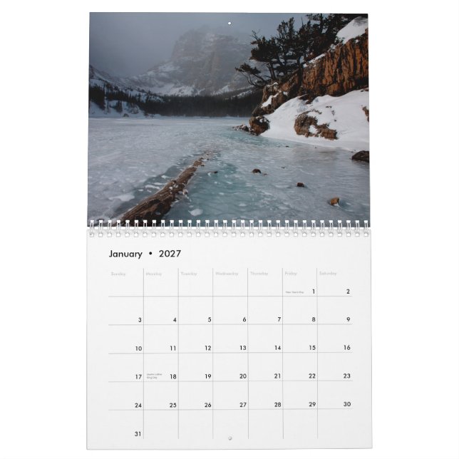 calendrier de 2012 paysages (Jan 2027)