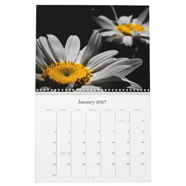 Calendrier de 2013 fleurs (Jan 2027)
