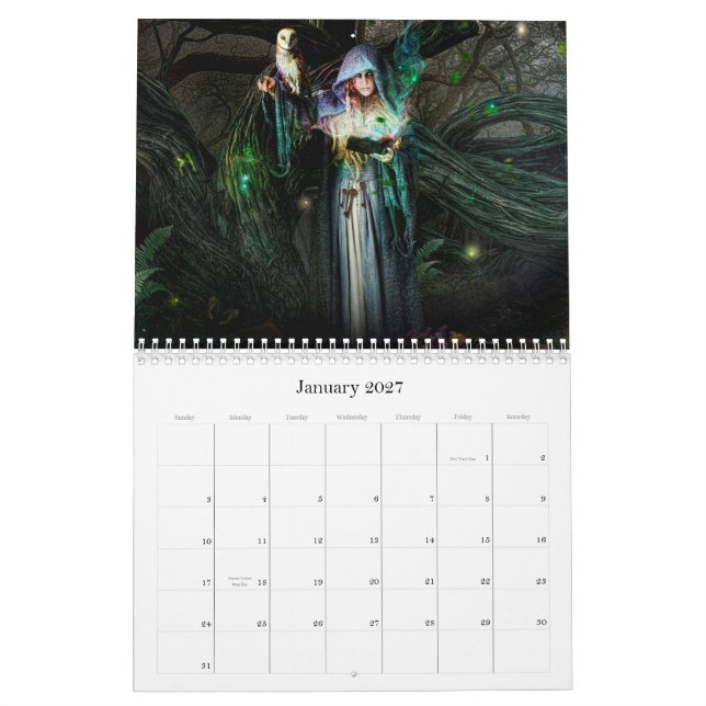 Calendrier de 2015 dames mystiques et de femmes de (Jan 2027)