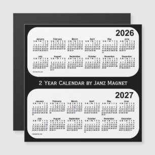 Calendrier de 2 ans noir et blanc 2026-2027 par Ja