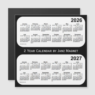 Calendrier de 2 ans noir et blanc 2026-2027 par Ja