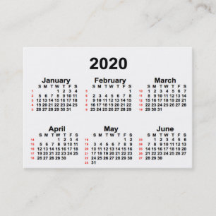 Calendrier de 52 semaines blanc 2020 par les Carte