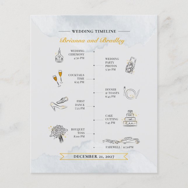 Calendrier de bienvenue du Mariage budgétaire (Devant)