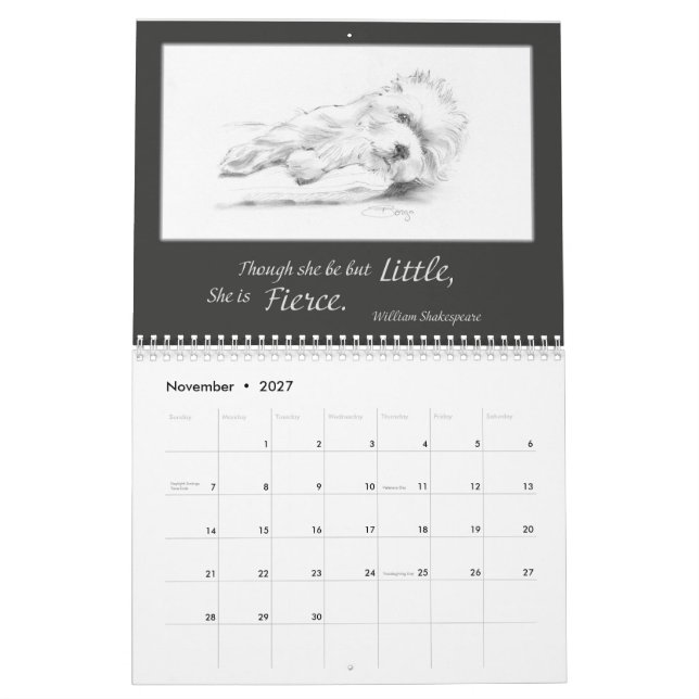 Calendrier de Borgo's The Artural Westie 2023 (Nov 2027)