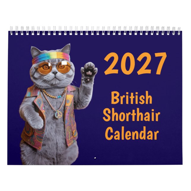 Calendrier de chat British Shorthair 2027 (Protection)
