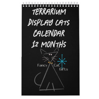 Calendrier de chat d'affichage de terrarium