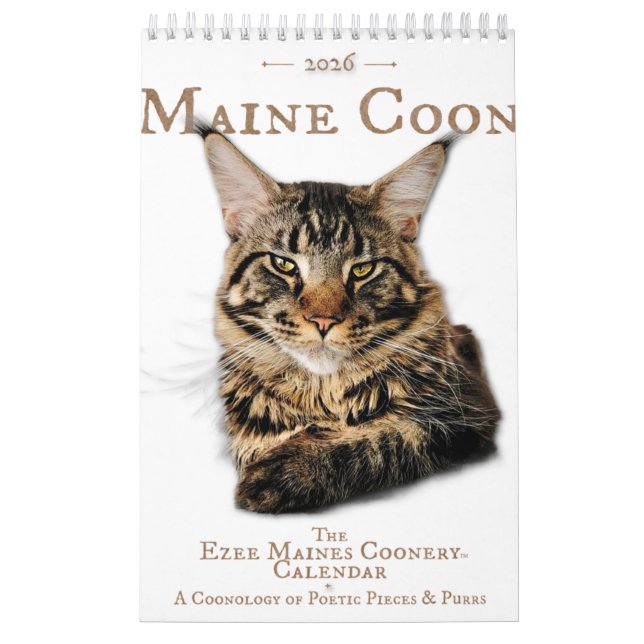 Calendrier de chat Maine Coon 2026 (Protection)