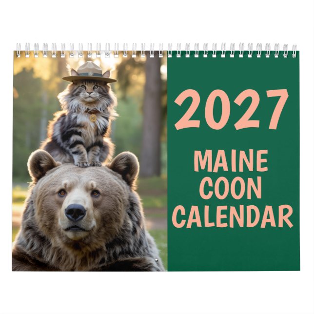Calendrier de chat Maine Coon 2027 (Protection)