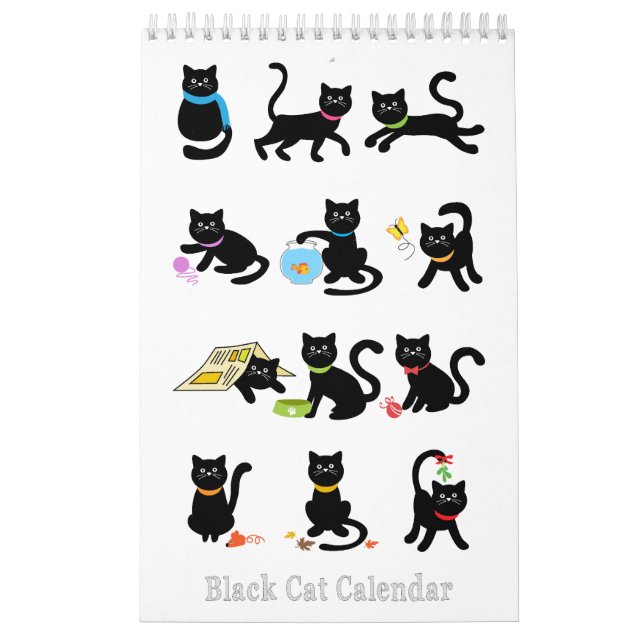 Calendrier de chat noir (Protection)