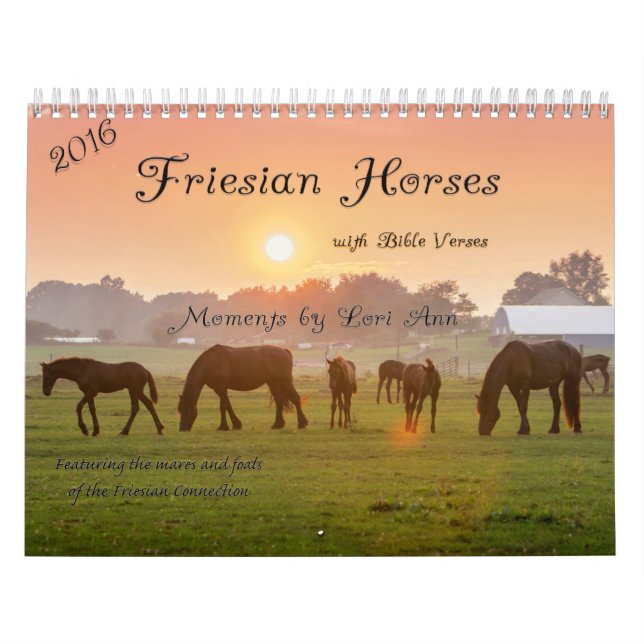 Calendrier de cheval de 2016 frisons avec des vers (Protection)