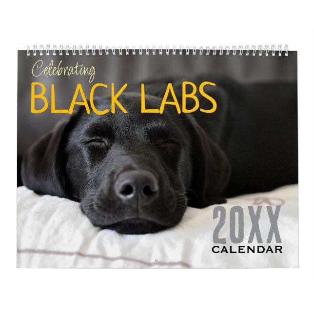 Calendrier de chien Labrador noir à célébrer 2026  (Protection)