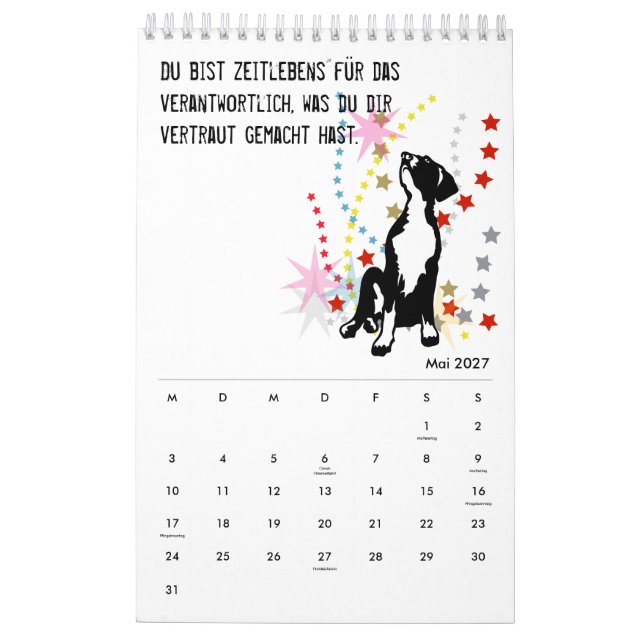 Calendrier de citations de Grand Danois (Mai 2027)